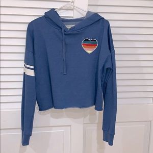 Blue sweatshirt cropped